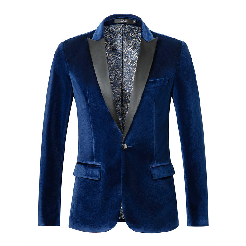 Men's Tailored Velvet Tuxedo Jacket with Satin Shawl Collar