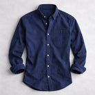 Men's Vintage Cotton Shirt | Chambray Relaxed Fit Close Up