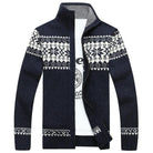 Men's Fleece-Lined Cardigan with Full Zip and Ribbed Cuffs