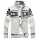 Men's Fleece-Lined Cardigan with Full Zip and Ribbed Cuffs