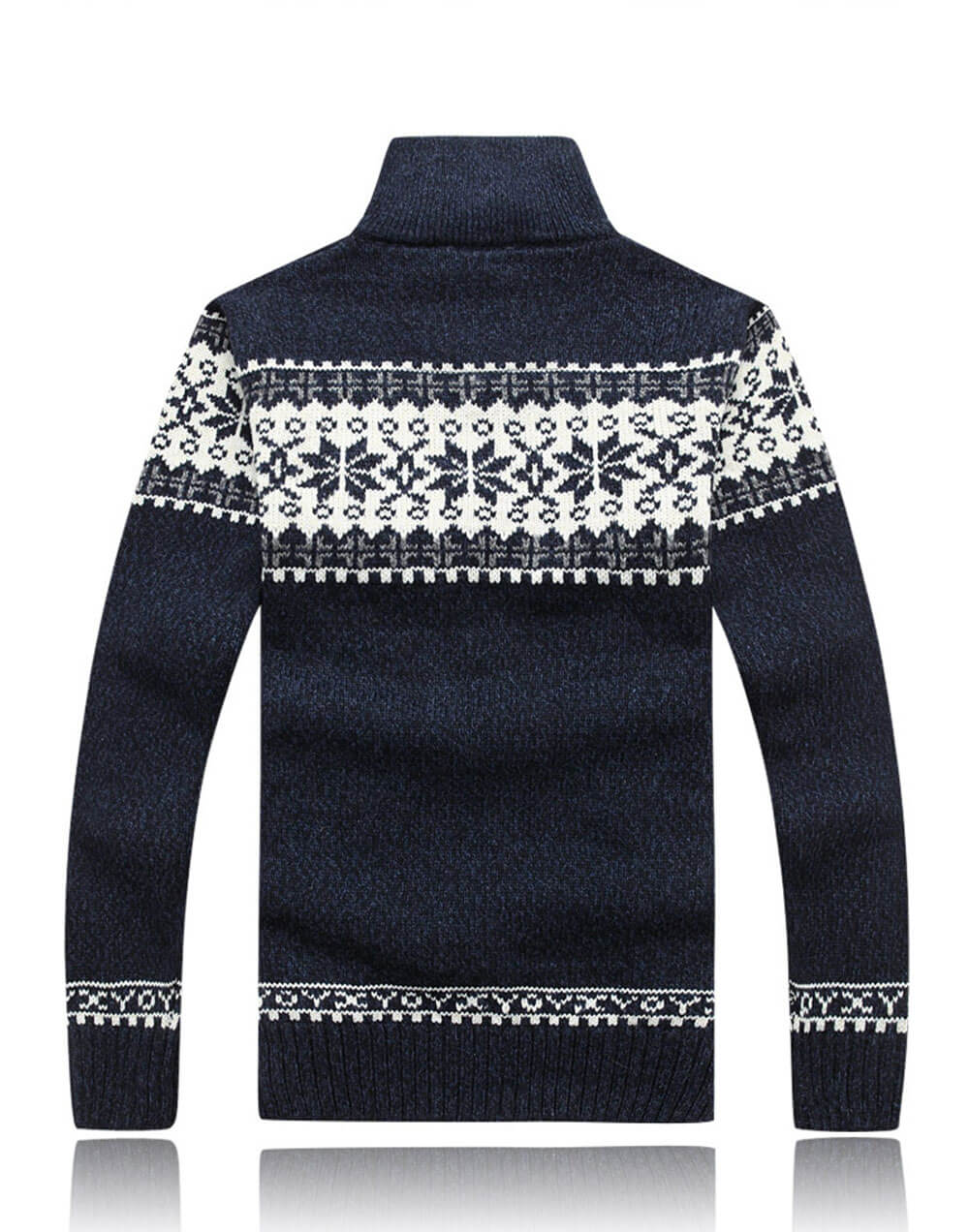 Men's Fleece-Lined Cardigan with Full Zip and Ribbed Cuffs