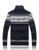 Men's Fleece-Lined Cardigan with Full Zip and Ribbed Cuffs