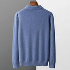 Men's Cashmere Polo Sweater with Button Collar and Long Sleeves