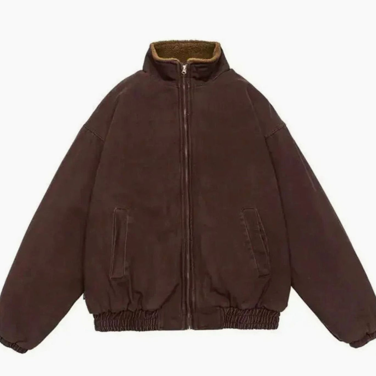 Men's Fleece-Lined Full-Zip Padded Winter Bomber Jacket