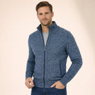 Men's Merino Wool Full-Zip Jumper – Mock Neck Knitwear