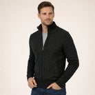 Men's Merino Wool Full-Zip Jumper – Mock Neck Knitwear