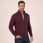 Men's Merino Wool Full-Zip Jumper – Mock Neck Knitwear