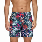 Men's Printed Swim Shorts with Pockets and Drawstring Waist
