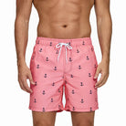 Men's Printed Swim Shorts with Pockets and Drawstring Waist