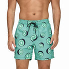 Men's Printed Swim Shorts with Pockets and Drawstring Waist