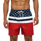 Men's Printed Swim Shorts with Pockets and Drawstring Waist