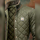 men's quilted bomber jacket stand collar