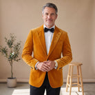 Men's Tailored-Fit Velvet Formal Blazer Jacket