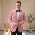 Men's Tailored-Fit Velvet Formal Blazer Jacket
