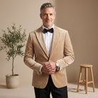 Men's Tailored-Fit Velvet Formal Blazer Jacket