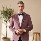 Men's Tailored-Fit Velvet Formal Blazer Jacket