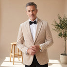 Men's Tailored-Fit Velvet Formal Blazer Jacket