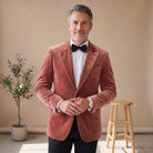 Men's Tailored-Fit Velvet Formal Blazer Jacket