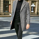 Men's Tailored Longline Winter Coat with Notched Lapels