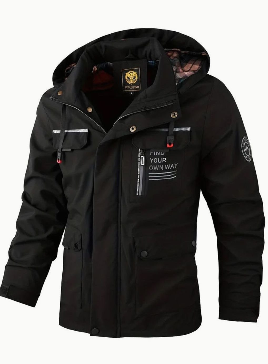 Men's Waterproof Insulated Winter Jacket with Adjustable Hood
