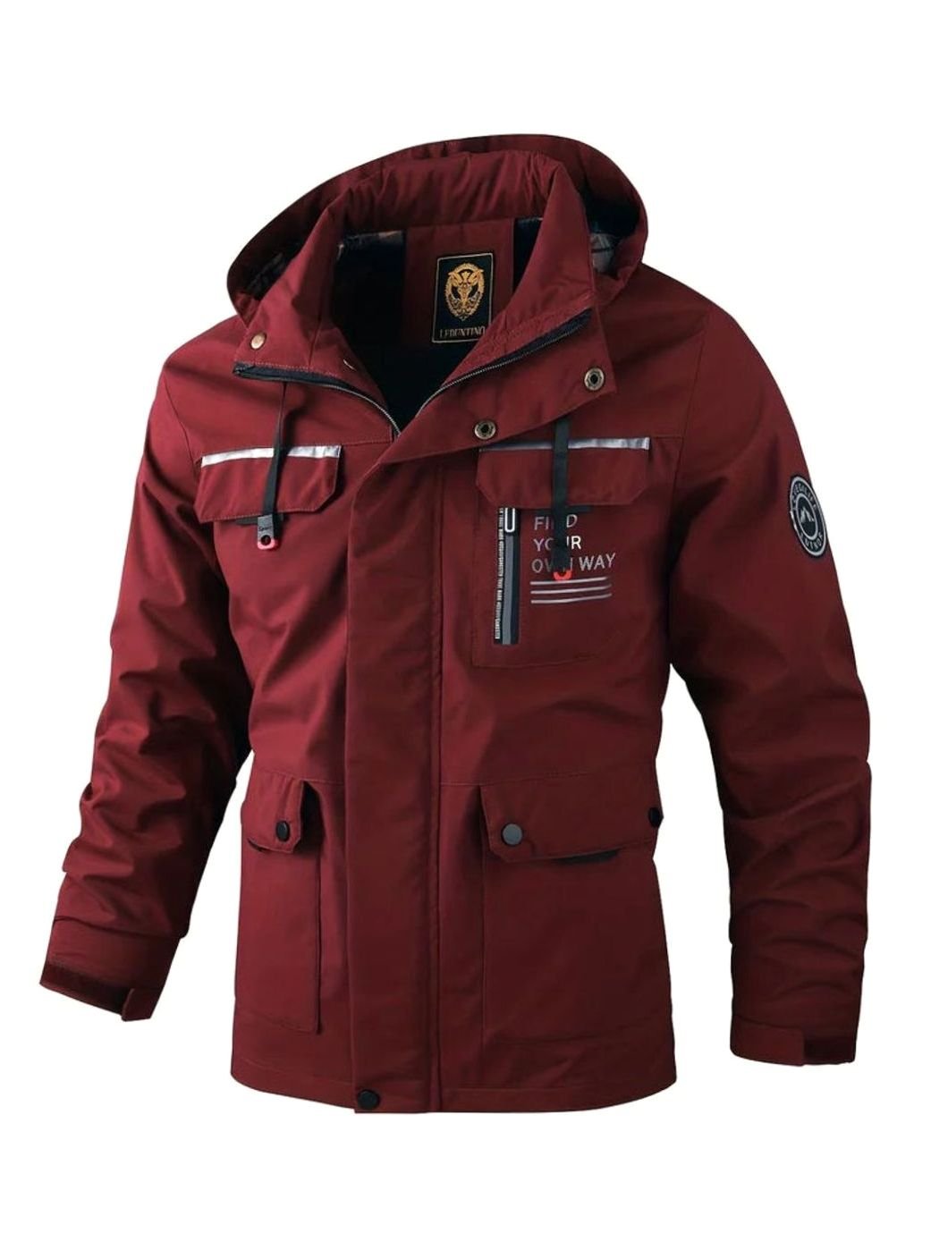 Men's Waterproof Insulated Winter Jacket with Adjustable Hood