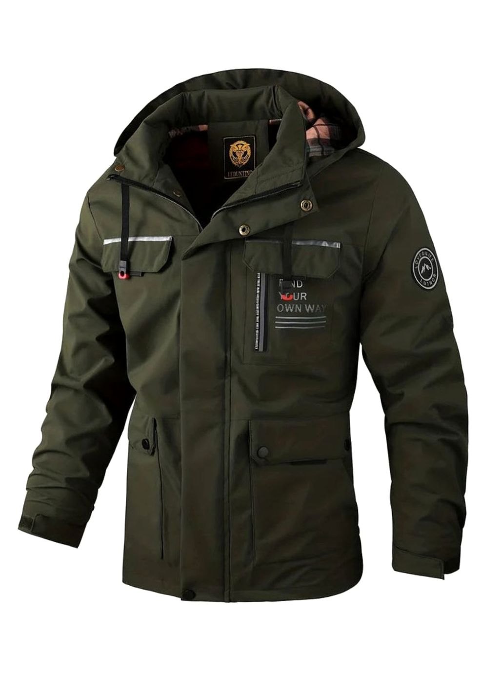Men's Waterproof Insulated Winter Jacket with Adjustable Hood