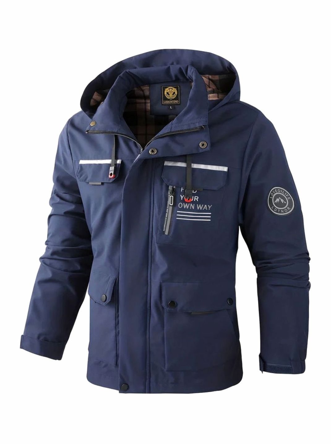 Men's Waterproof Insulated Winter Jacket with Adjustable Hood