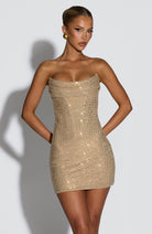 Sequin Dress Strapless Mini Bodycon Fit for Cocktail Party Wear