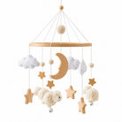 Moon and sheep felt toy topper for cot mobile