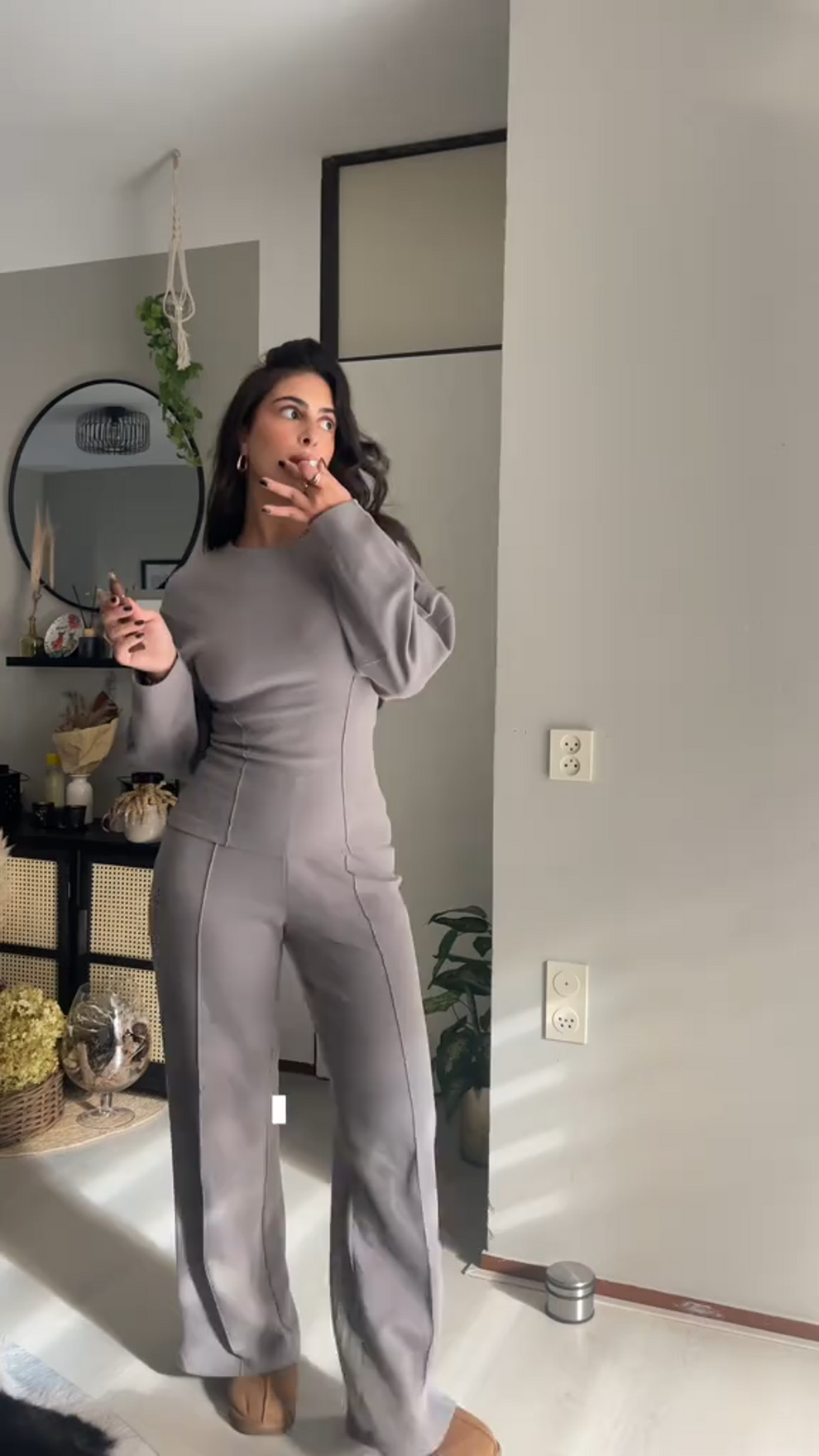 Nour Set | Dames Tweedelige Set met Oversized Top en Wijde High-Waist Broek