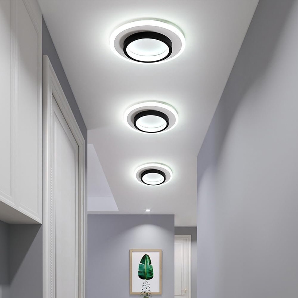 Nowoczesna Okrągła Metalowa Akrylowa Lampa Sufitowa LED do Korytarza Detail