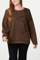 Women's Studded Star Jumper – Soft Knit Pullover