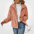 Odile teddy vest met revers, vooraanzicht in roze
