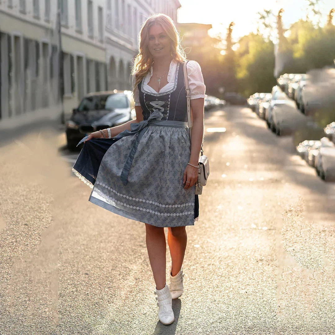 Women's Oktoberfest Dirndl Costume Set with Apron and Blouse