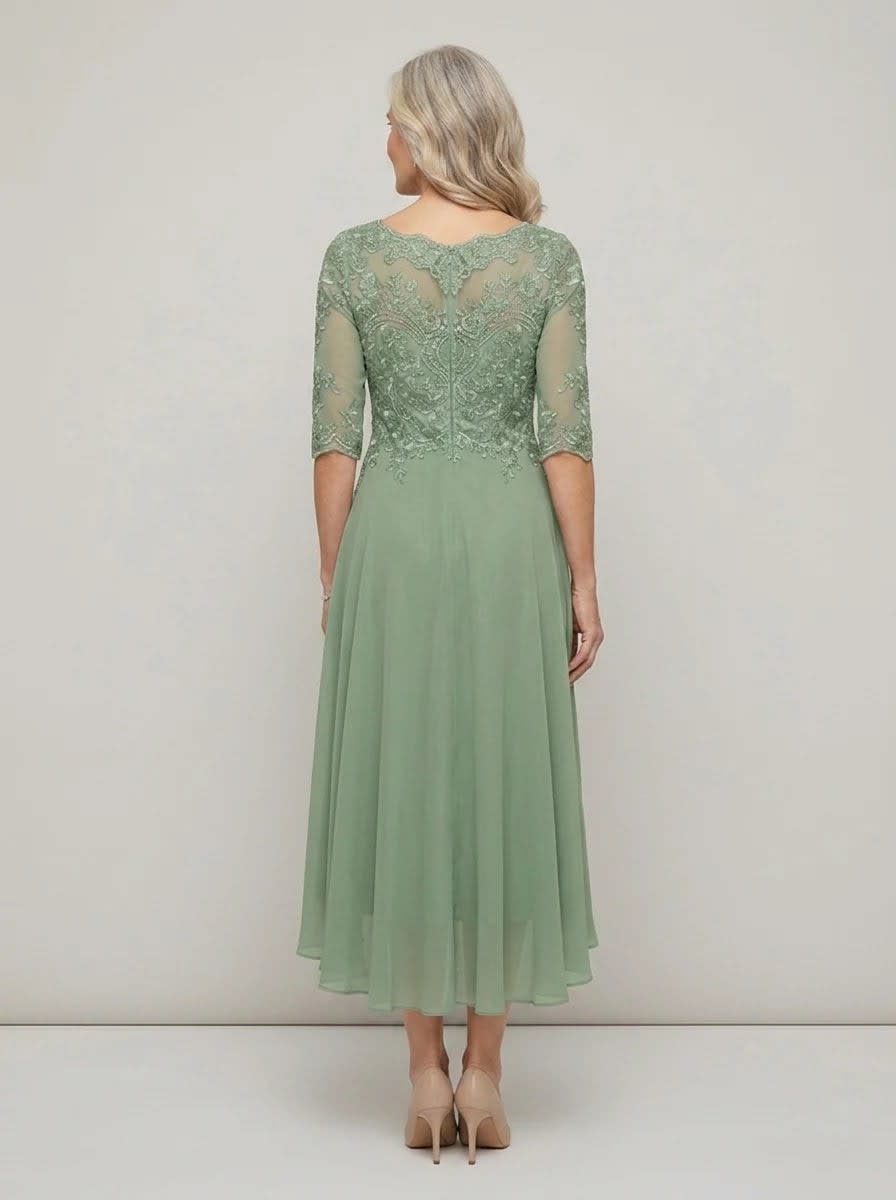 Elodie Mother of the Bride Wedding Guest Midi Dress with Sleeves_2