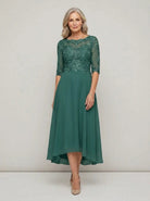 Elodie Mother of the Bride Wedding Guest Midi Dress with Sleeves_8