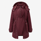 3-in-1 maternity winter parka detachable puffer coat in dark red