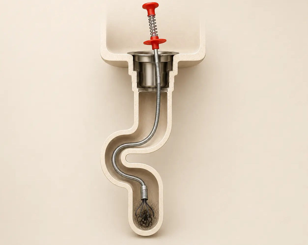 Flexible Drain Claw Cleaner - Bendable Hair & Debris Remover