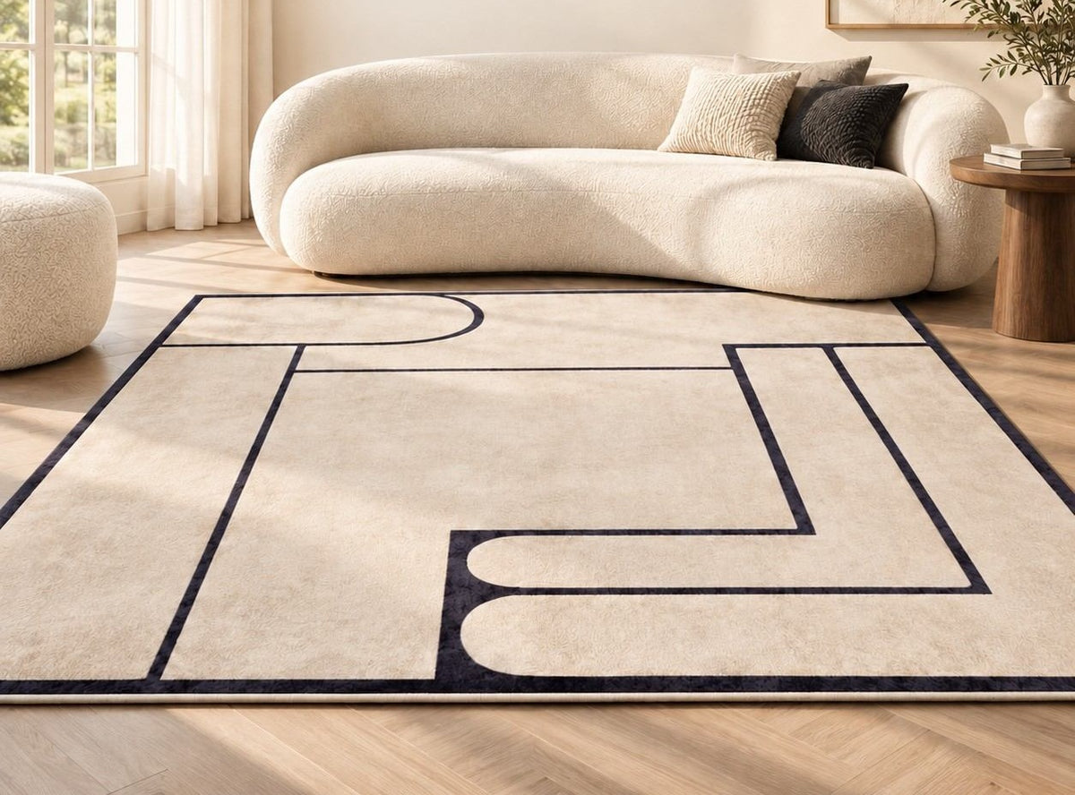 Modern Geometric Area Rug for Living Room
