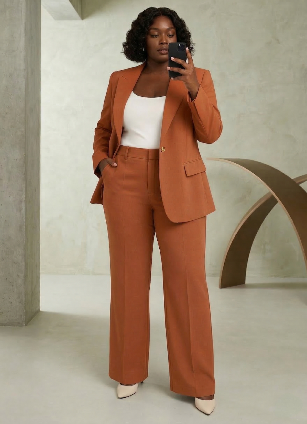 Women's Tailored Blazer & Trousers Set - Slim Fit Two-Piece Suit