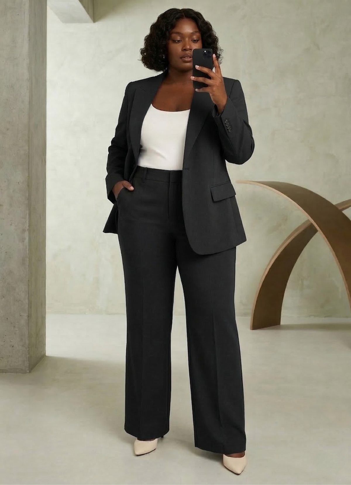 Women's Tailored Blazer & Trousers Set - Slim Fit Two-Piece Suit