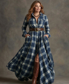 Women's Belted Dress – Flared Skirt with Side Pockets