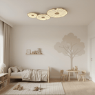 Plafondlamp Scandinavisch Lotusbladvorm met Geïntegreerde LED en Houtnerf Design