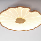 Plafondlamp Scandinavisch Lotusbladvorm met Geïntegreerde LED en Houtnerf Design