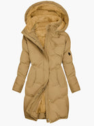 Women's Quilted Hooded Winter Coat with Zip Closure