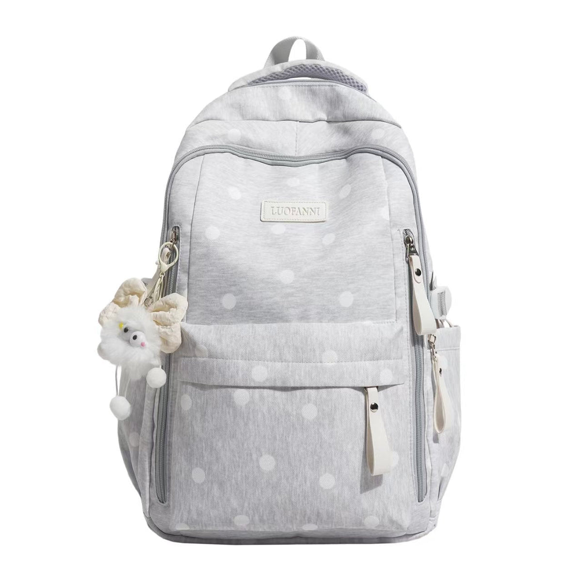 Polka Dot Backpack Multi-Pocket – Lightweight Daily Bag