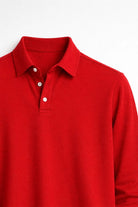 Men's Long Sleeve Polo Shirt - Classic Collar, Slim Fit