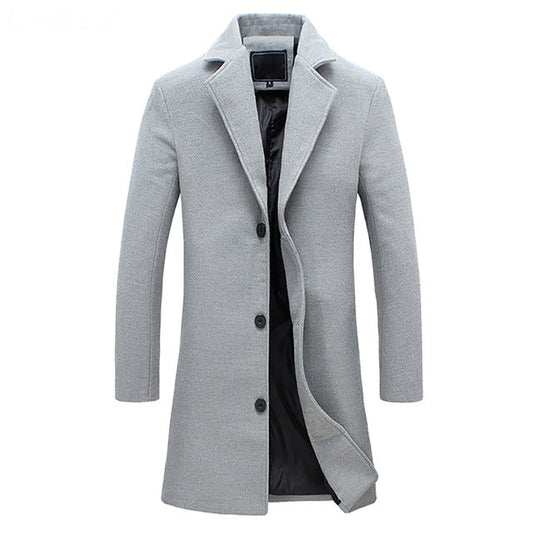 Heren Waterafstotende Trenchcoat – Lange Mouwen, Geschikt voor Koud Weer, Casual en Functioneel