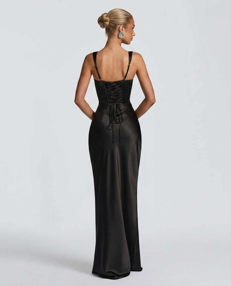 Women's Sequin Maxi Dress - Sleeveless Cocktail Dress