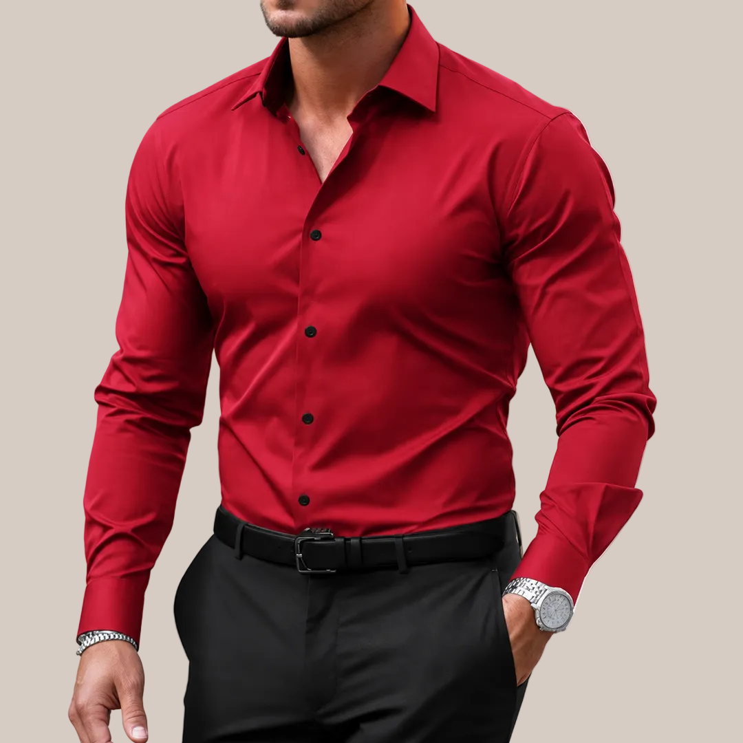 Men's Shirts Slim Fit Button-Up Shirt for Work and Everyday